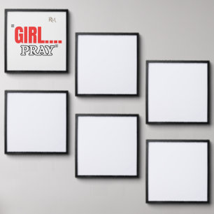 Girl Pray T-Shirt Faith Based Christian Shirt fo Peel And Stick Photo Tile