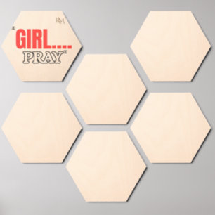 Girl Pray T-Shirt Faith Based Christian Shirt Wood Photo Tile