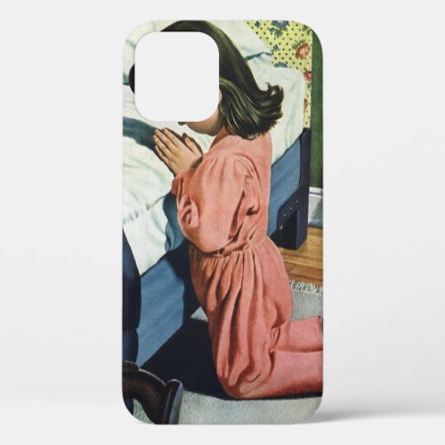 Girl Praying at Bedtime the Lords Prayer iPhone 12 Case