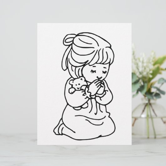 Girl Praying Illustration (Standing Front)