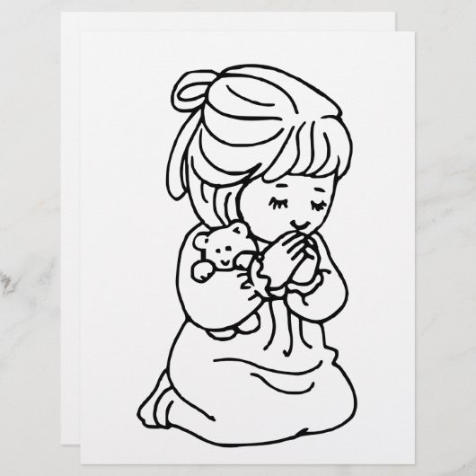 Girl Praying Illustration (Front/Back)