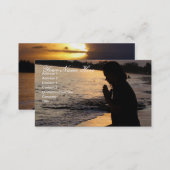 Girl Praying on the Beach Business Card (Front/Back)