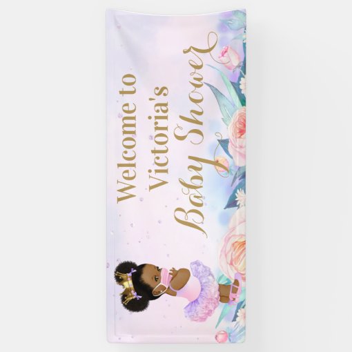 Girl Princess Baby With Mask COVID Baby Shower Banner Zazzle