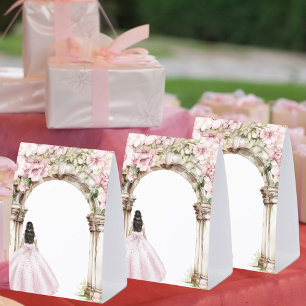 Girl princess dress party DIY write your own Paper Table Tent