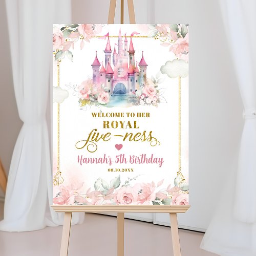 Girl Princess Her Royal Fiveness Welcome Sign