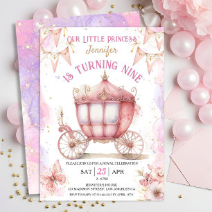 Girl Princess Once Upon a Time 9th Birthday Invitation