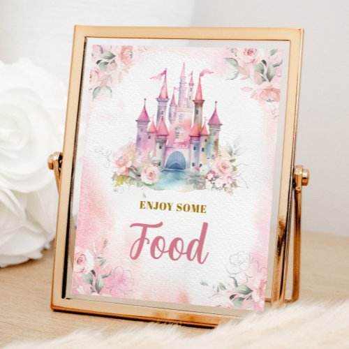 Girl Princess Royal Castle 5th Birthday Food Sign