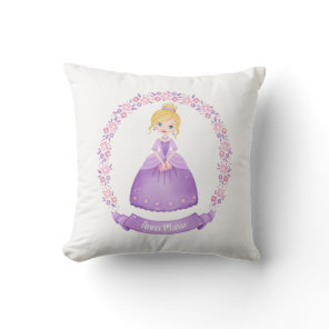Girl Princess Throw Pillow
