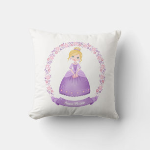 Girl Princess Throw Pillow