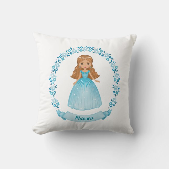 Girl Princess Throw Pillow (Front)