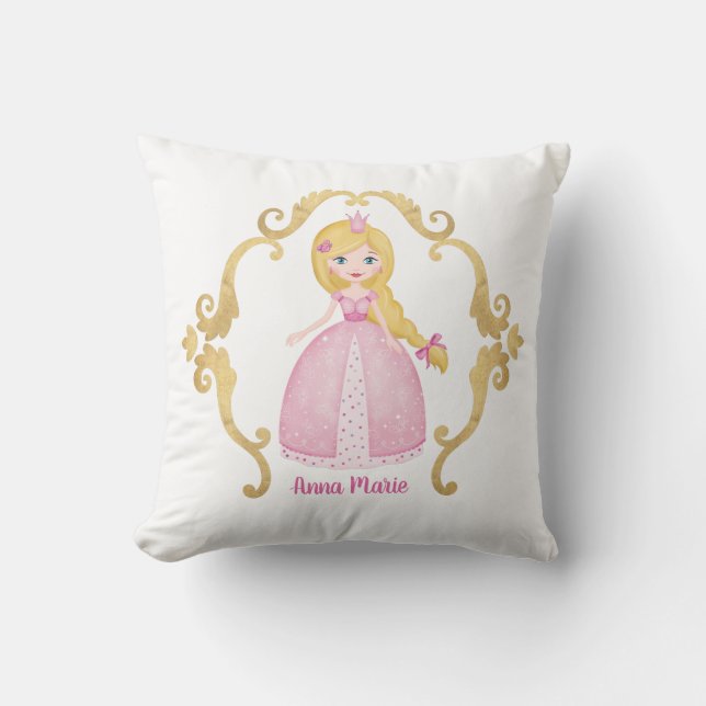 Girl PrincessThrow Pillow (Front)