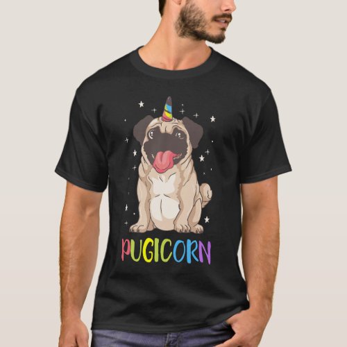 Girl Pugicorn Funny Pug Lover Unicorn Pug Owner T_Shirt