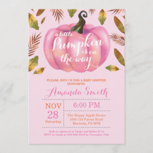 Girl Pumpkin Fall Baby Shower Invitation