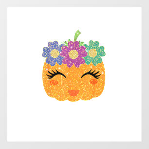 Girl Pumpkin Halloween Thanksgiving For Girls Boys Wall Decal