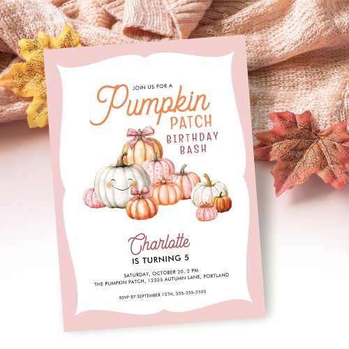 Girl Pumpkin Patch Bows Birthday Party