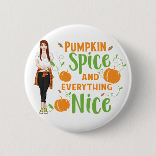 Girl Pumpkin Spice Button