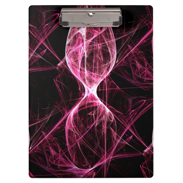 Girl Punk Rock Pink Energy Waves Clipboard (Front)