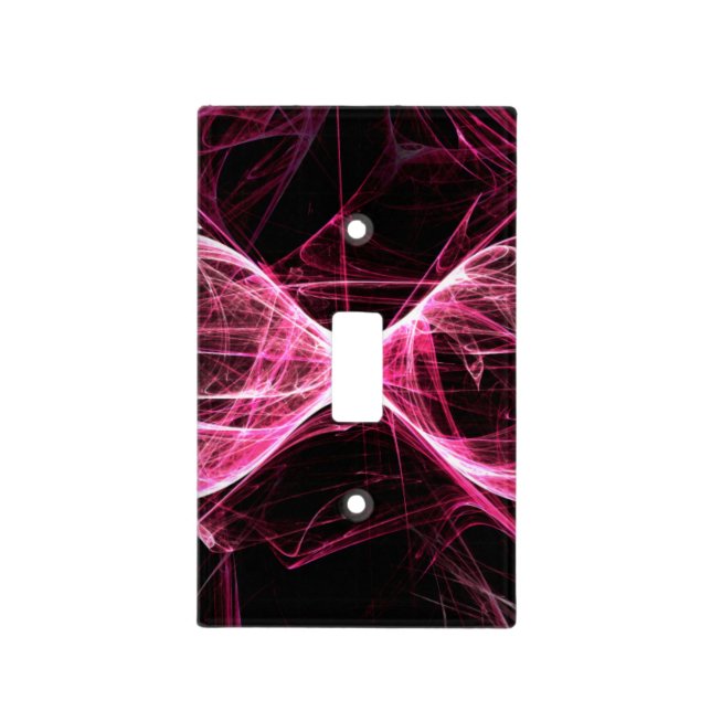 Girl Punk Rock Pink Energy Waves Light Switch Cover (Front)