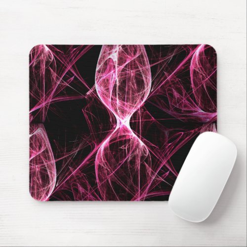 Girl Punk Rock Pink Energy Waves Mouse Pad