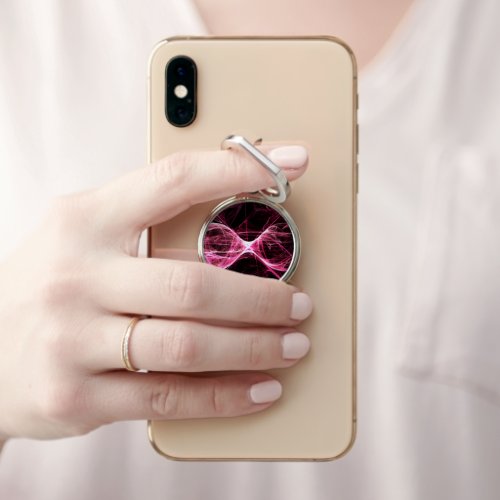 Girl Punk Rock Pink Energy Waves Phone Ring Stand