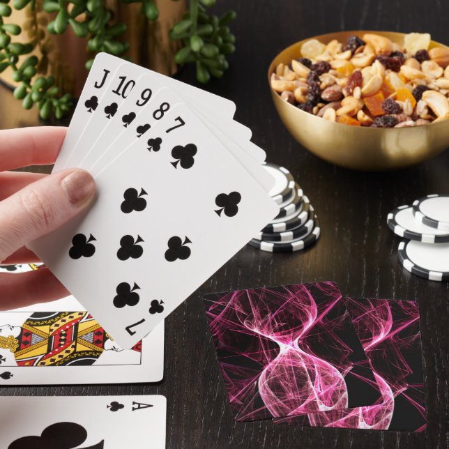Girl Punk Rock Pink Energy Waves Poker Cards (In Situ)