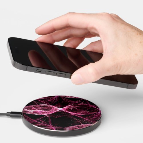 Girl Punk Rock Pink Energy Waves Wireless Charger
