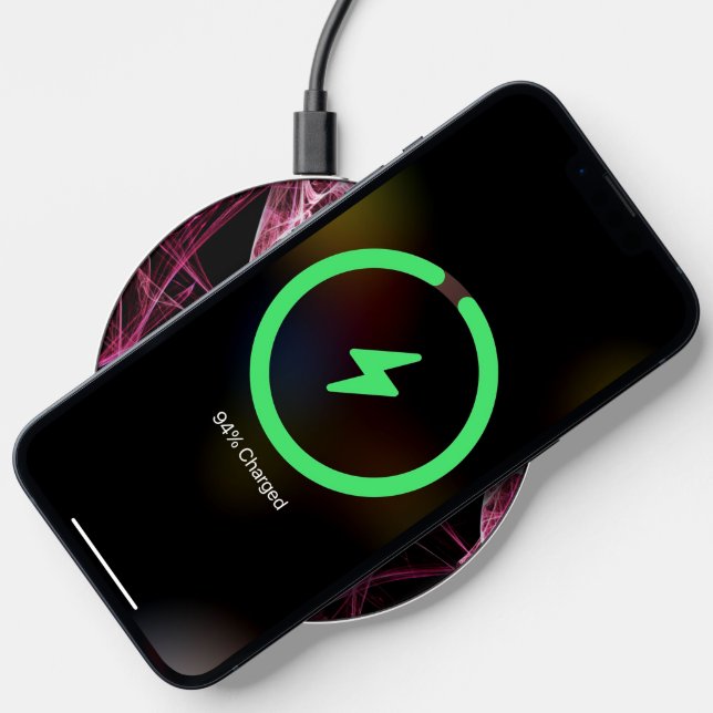 Girl Punk Rock Pink Energy Waves Wireless Charger | Zazzle