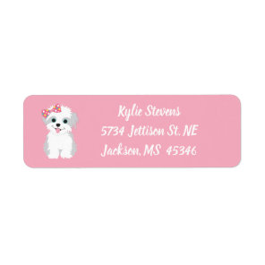 Girl Puppy Birthday Label