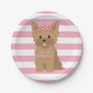 Girl Puppy Birthday Party II Paper Plates