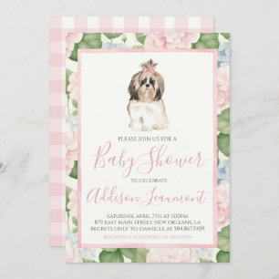 Girl Puppy Dog Baby Shower Invitation