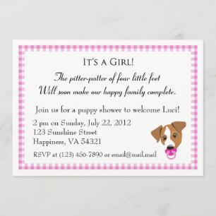 Girl Puppy Shower Invitations