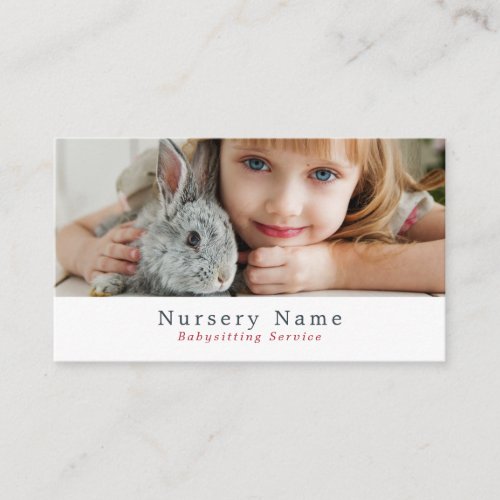 Girl  Rabbit Babysitter Daycare Nursery Business Card
