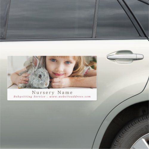 Girl  Rabbit Babysitter Daycare Nursery Car Magnet