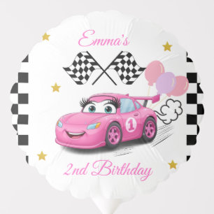 Girl Racing Birthday   Fast One & Two Fast Balloon