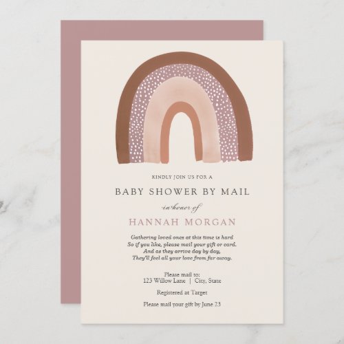 Girl Rainbow Baby Shower by Mail invitation