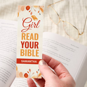 Girl Read Your Bible Boho Custom Name Bookmarks