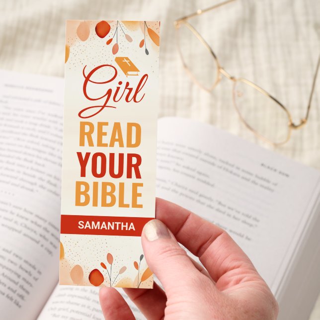 Girl Read Your Bible Boho Custom Name Bookmarks (Hand)