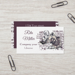 girl reading a book business card