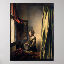 Girl Reading a Letter at an Open Window by Vermeer
