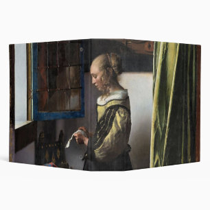 Girl Reading a Letter at an Open Window, Vermeer 3 Ring Binder