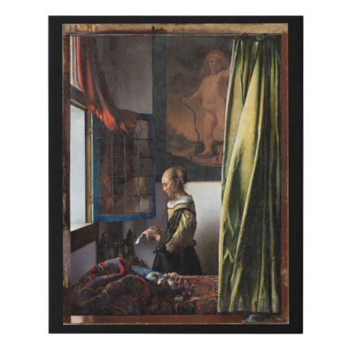 Girl Reading a Letter at an Open Window Vermeer Faux Canvas Print