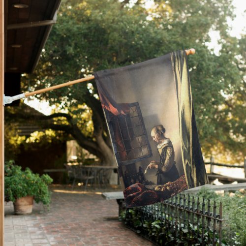 Girl Reading a Letter at an Open Window Vermeer House Flag