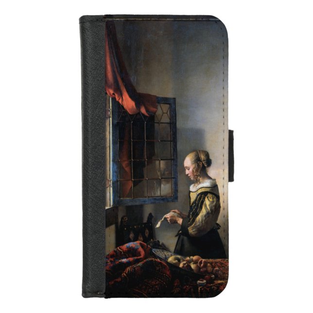 Girl Reading a Letter at an Open Window, Vermeer iPhone Wallet Case (Front)