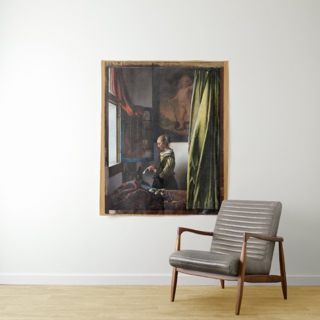 Girl Reading a Letter at an Open Window, Vermeer Tapestry (In Situ)