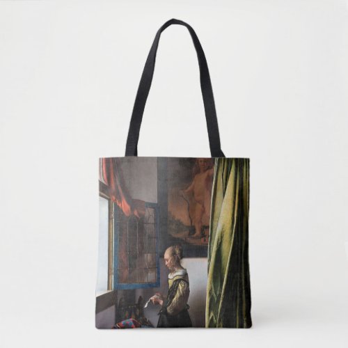 Girl Reading a Letter at an Open Window Vermeer Tote Bag