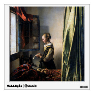 Girl Reading a Letter at an Open Window, Vermeer Wall Decal