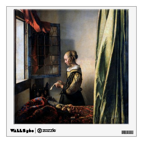 Girl Reading a Letter at an Open Window Vermeer Wall Decal