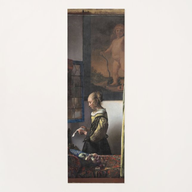 Girl Reading a Letter at an Open Window, Vermeer Yoga Mat (Front)