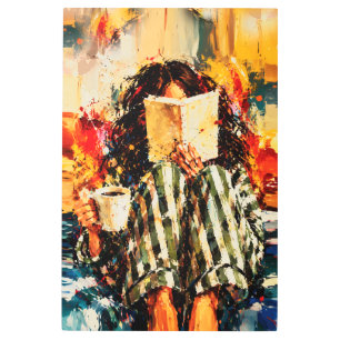 Girl Reading Book Cozy Painting Art