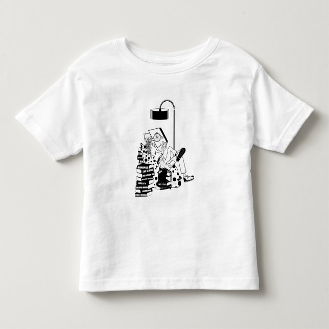 Girl reading books toddler t-shirt (Front)